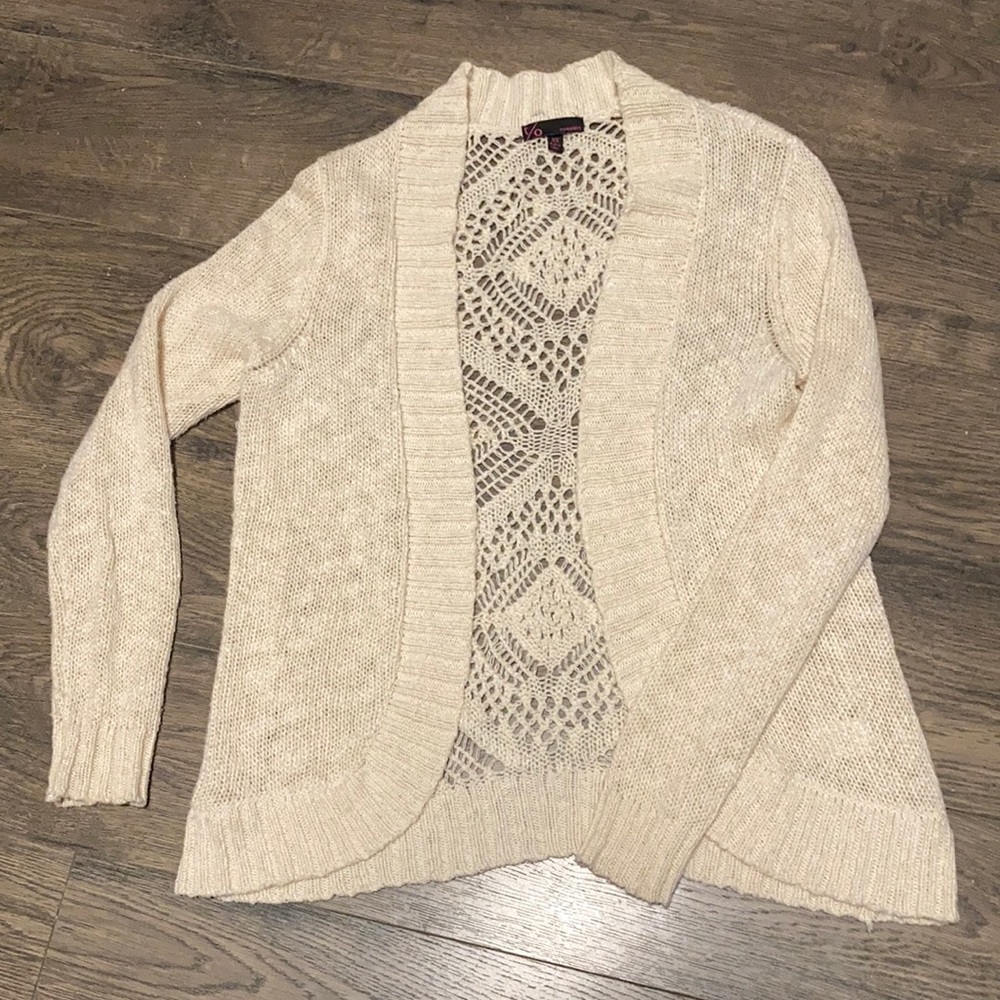 Open Weave Cream Sweater